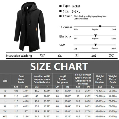 New Streetwear Men's Long Sleeve Sweatshirts for Men Zipper Hooded Oversize Winter Warm Jacket Coat Outdoor Tracksuit Men