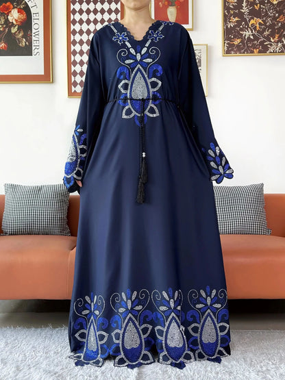 Damabaya – Chiffon med diamantdetaljer, lös passform