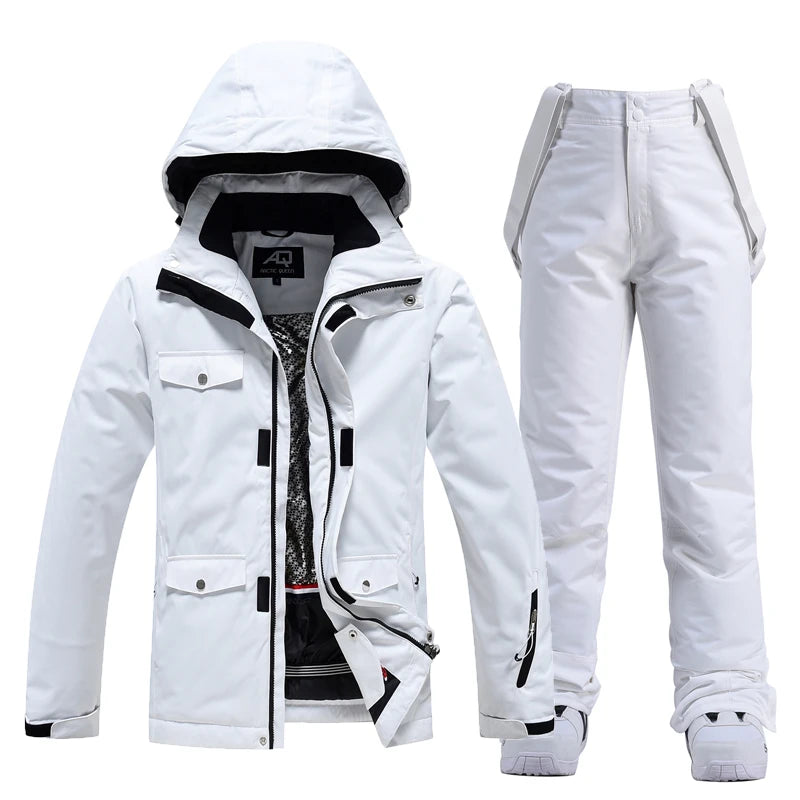 -35, Men and Women Snow Wear, Clothing for Snowboarding, Snow Ski Jacket and Pant Set, Snowboarding Clothing, Pure Color, Unsex