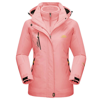 TACVASEN 3 in 1 Winter Fleece Jacket Womens Waterproof Ski Snowboard Jackets Work Rain Coat Outdoor Windbreaker Female Parka