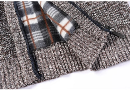 American Style lyxig Stickad Fleecejacka – Perfekt för Kalla Dagar