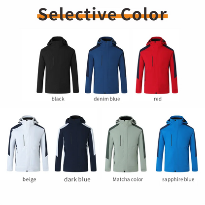 Thick coat jacket printing Detachable jacket embroidered logo Customized men's trendy outdoor assault suit Two piece jacket set