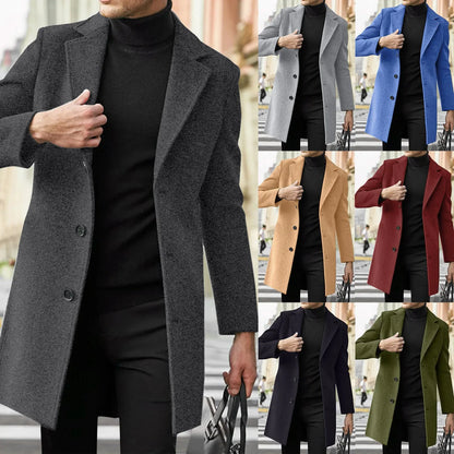 2025 Fashion™ Herrrock i Ullblandning – Elegant, Varm & Tidlös Trenchcoat för Business & Vardag