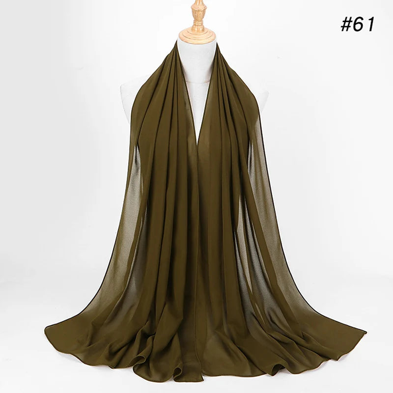 Muslim Chiffon Hijab – Elegant Sjalar & Slöja för Kvinnor