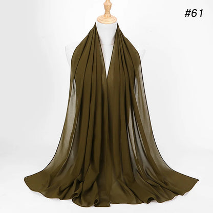 Muslim Chiffon Hijab – Elegant Sjalar & Slöja för Kvinnor