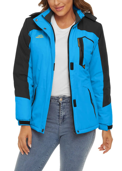 KEFITEVD™ Dam Termisk, Vattentät & Vindtät - Vinterjacka med Fleece för Outdoor, Äventyr & Vardag