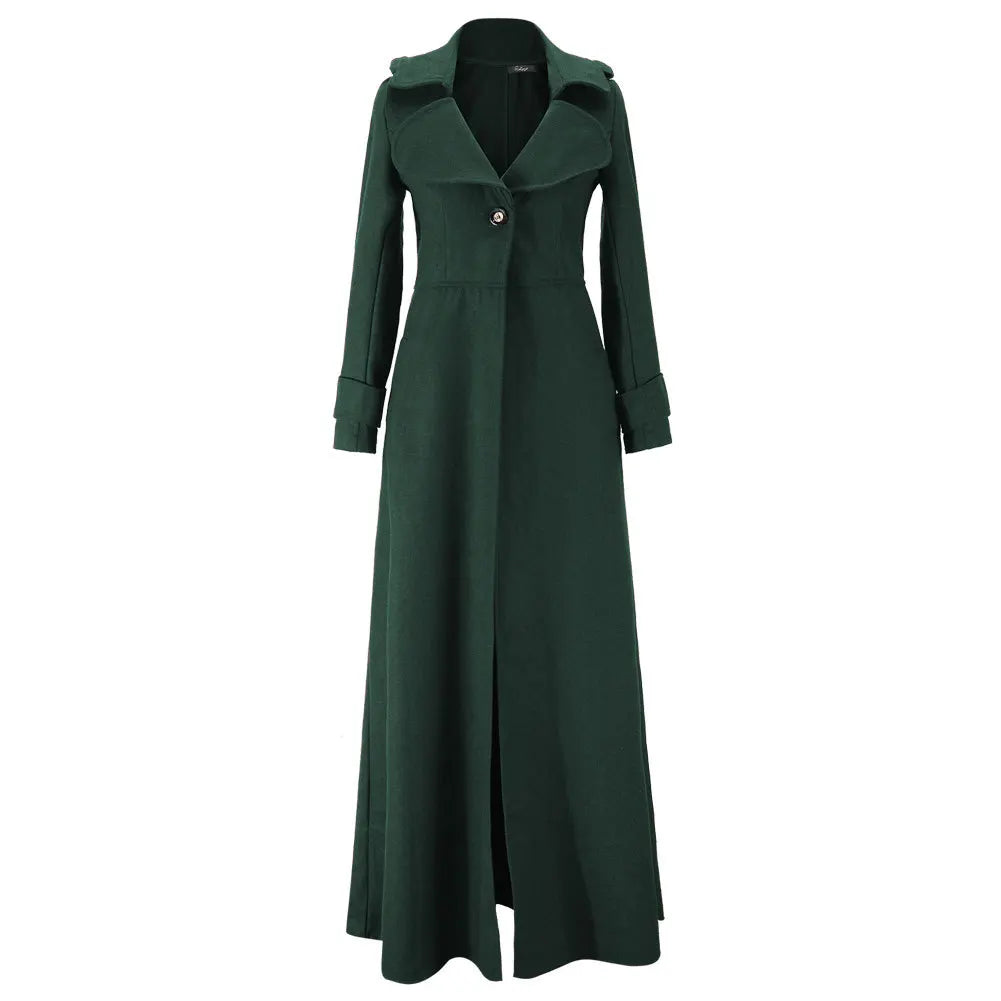 Long Wool Coat – Vintage Autumn & Winter Women’s Outwear
