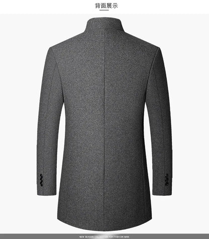 Herrrock i Ull & Cashmere – Elegant Vinterkappa för Affär & Vardag (upp till 3XL)