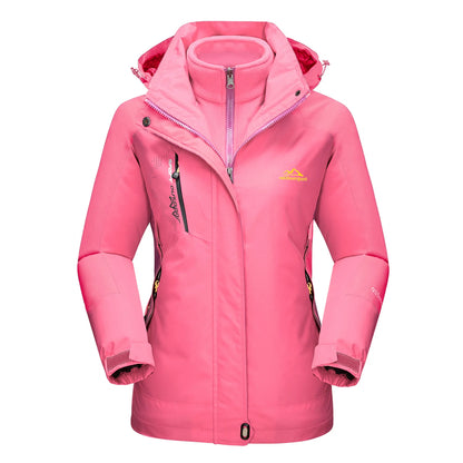 KEFITEVD 3 in1 Women's Winter Ski Jackets Fleece Warm Thermal Snow Waterproof Jacket Hiking Clothing Outdoor Windbreaker Coats