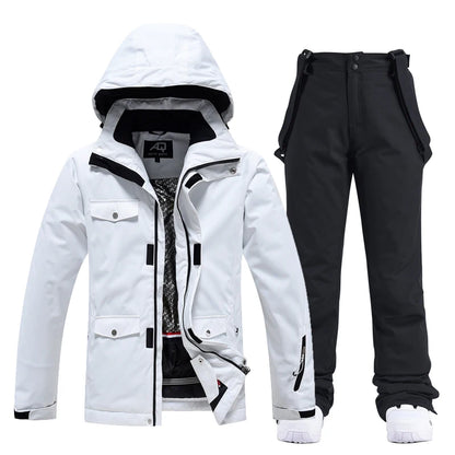 -35, Men and Women Snow Wear, Clothing for Snowboarding, Snow Ski Jacket and Pant Set, Snowboarding Clothing, Pure Color, Unsex