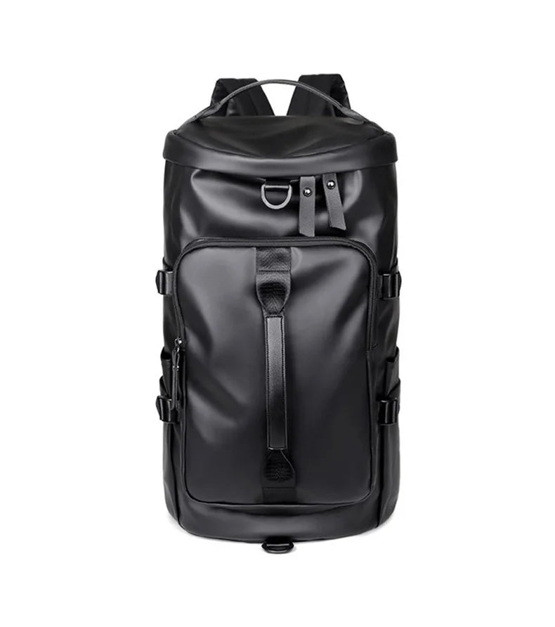 Gym Travel Backpack Versatile Faux Leather Bag for Men & Women Casual Outdoor Sports Shoulder Bags Fitness Weekender Duffel