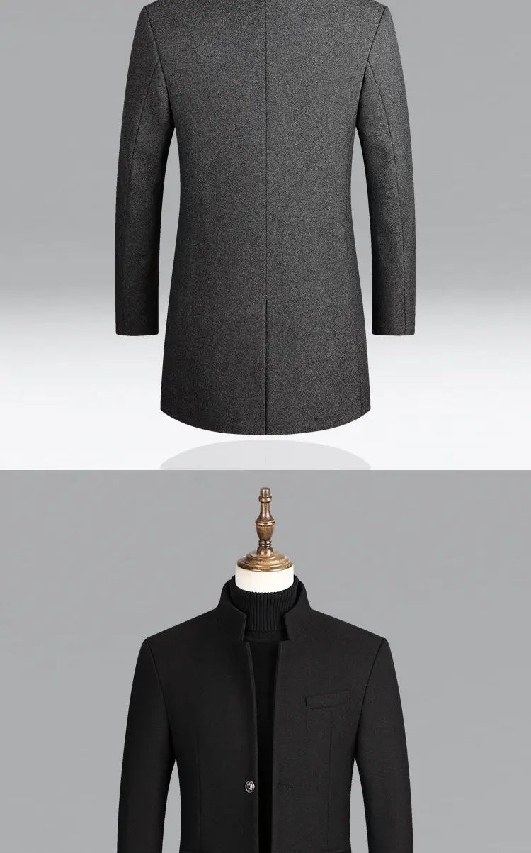 2025 Fashion™ Herrrock i Ull – Elegant, Varm & Tidlös Höst/Vinterkappa