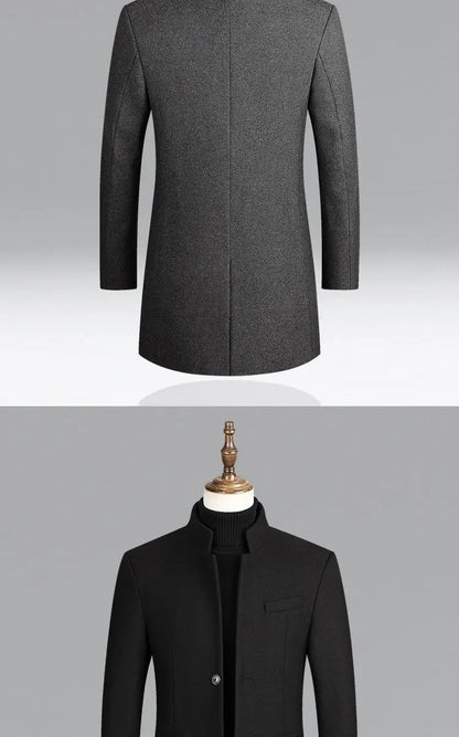 2025 Fashion™ Herrrock i Ull – Elegant, Varm & Tidlös Höst/Vinterkappa