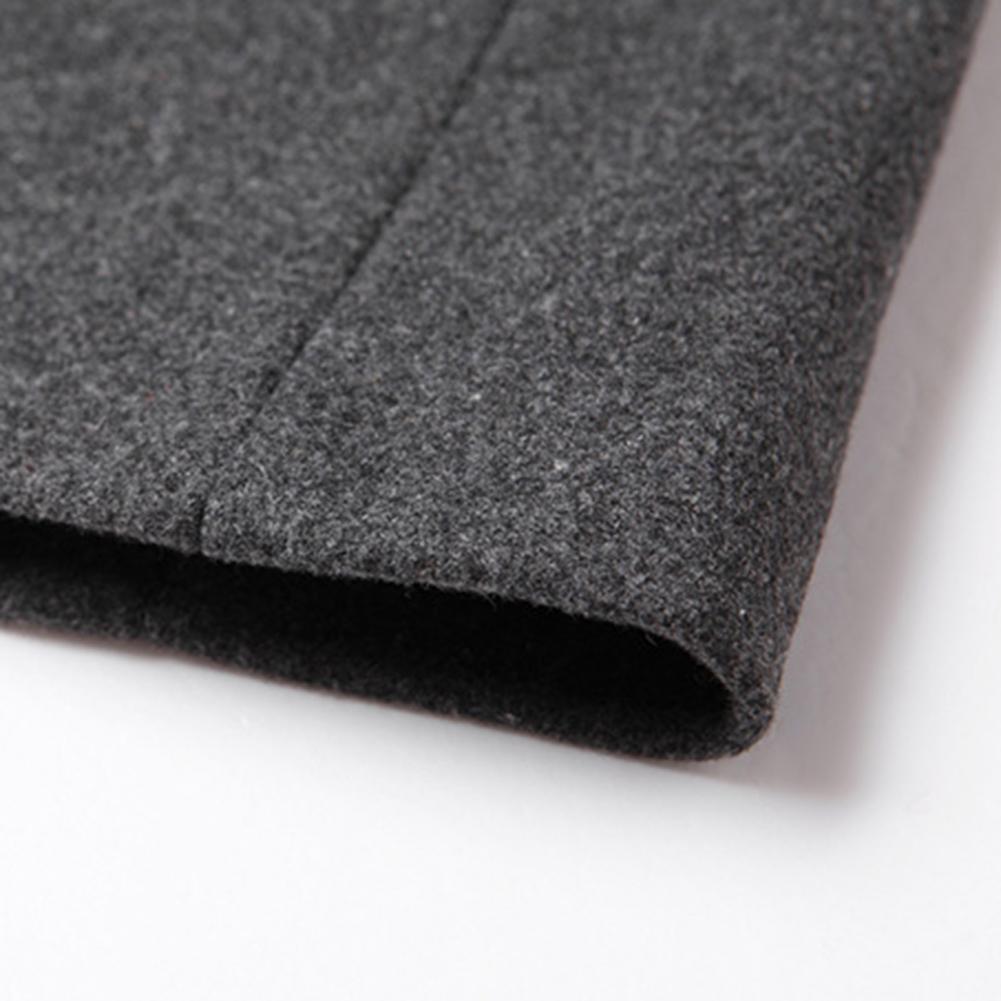 Woolen Coat Male Mid-Length Men Trench Coat Autumn Winter Pockets Single Breasted Slim Fit Windbreaker Coat Men Jacket Outwear