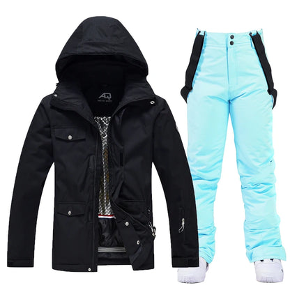 -35, Men and Women Snow Wear, Clothing for Snowboarding, Snow Ski Jacket and Pant Set, Snowboarding Clothing, Pure Color, Unsex