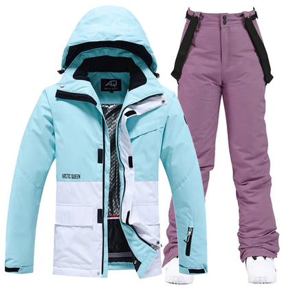 Men and Women Fashion Snow Suit, Winter Clothes Ski, Snow Ski Jacket and Pant Sets, Snowboarding Clothing, Unsex, -30 Warm
