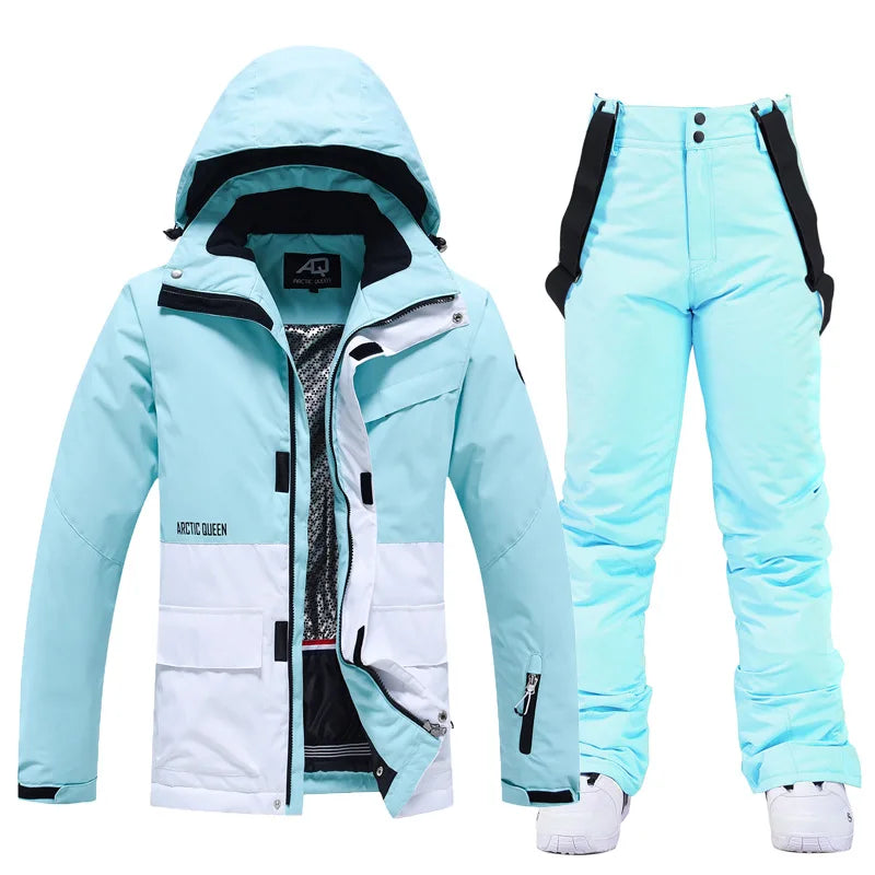 Men and Women Fashion Snow Suit, Winter Clothes Ski, Snow Ski Jacket and Pant Sets, Snowboarding Clothing, Unsex, -30 Warm