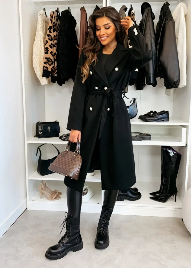 Damkappa i ull – vintage trenchcoat höst/vinter