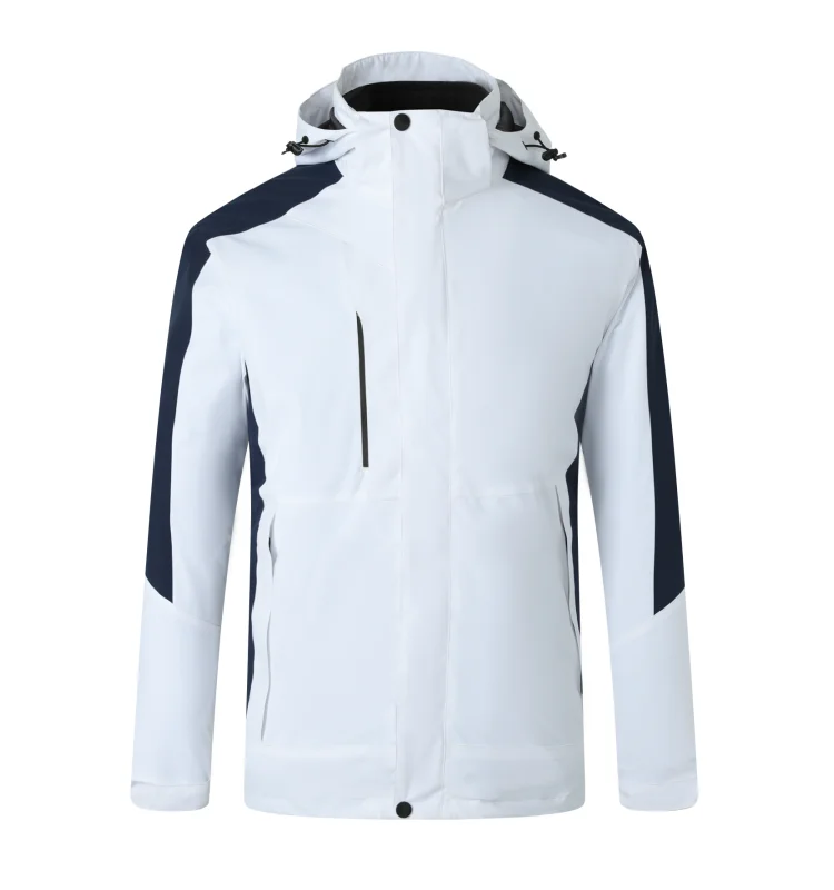 Thick coat jacket printing Detachable jacket embroidered logo Customized men's trendy outdoor assault suit Two piece jacket set