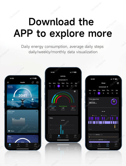 Smart Ring Display Screen Touch Health Monitor Gesture Swipe Video/Brush Tiktok 5ATM Waterproof Multi Sports Smartring Men Women