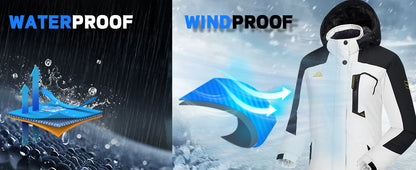 KEFITEVD™ Dam Termisk, Vattentät & Vindtät - Vinterjacka med Fleece för Outdoor, Äventyr & Vardag