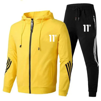 2025 Fashion Men's Set, Jogging, casual Wear Set, Spring and Autumn printed fitness drawstring sweatshirt + casual sport pants