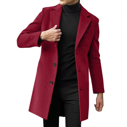 2025 Fashion Men Wool & Blends Mens Casual Business Trench Coat Mens Leisure Overcoat Male Punk Style Blends Dust Coats Jackets