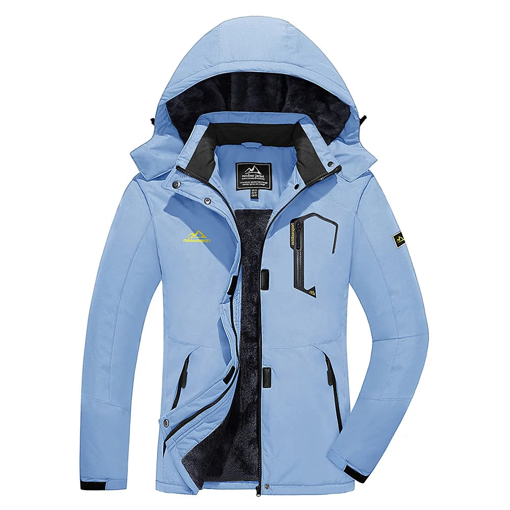 KEFITEVD™ Dam Termisk, Vattentät & Vindtät - Vinterjacka med Fleece för Outdoor, Äventyr & Vardag