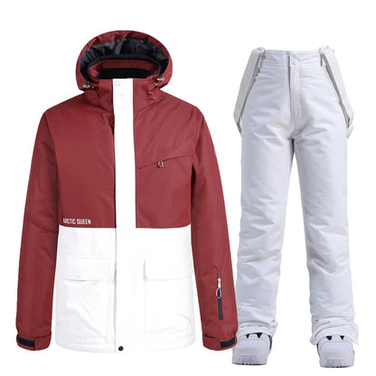 Men and Women Fashion Snow Suit, Winter Clothes Ski, Snow Ski Jacket and Pant Sets, Snowboarding Clothing, Unsex, -30 Warm