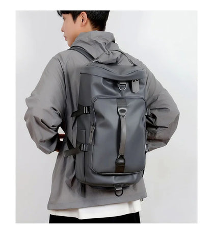 Gym Travel Backpack Versatile Faux Leather Bag for Men & Women Casual Outdoor Sports Shoulder Bags Fitness Weekender Duffel