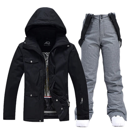 -35, Men and Women Snow Wear, Clothing for Snowboarding, Snow Ski Jacket and Pant Set, Snowboarding Clothing, Pure Color, Unsex