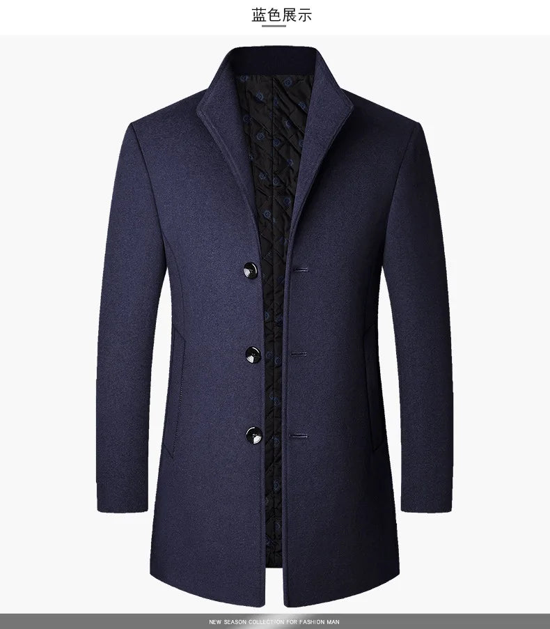 Herrrock i Ull & Cashmere – Elegant Vinterkappa för Affär & Vardag (upp till 3XL)