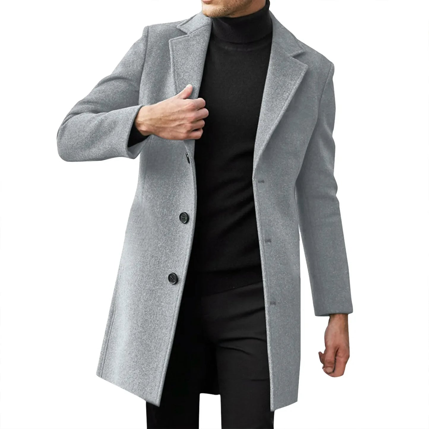 2025 Fashion™ Herrrock i Ullblandning – Elegant, Varm & Tidlös Trenchcoat för Business & Vardag