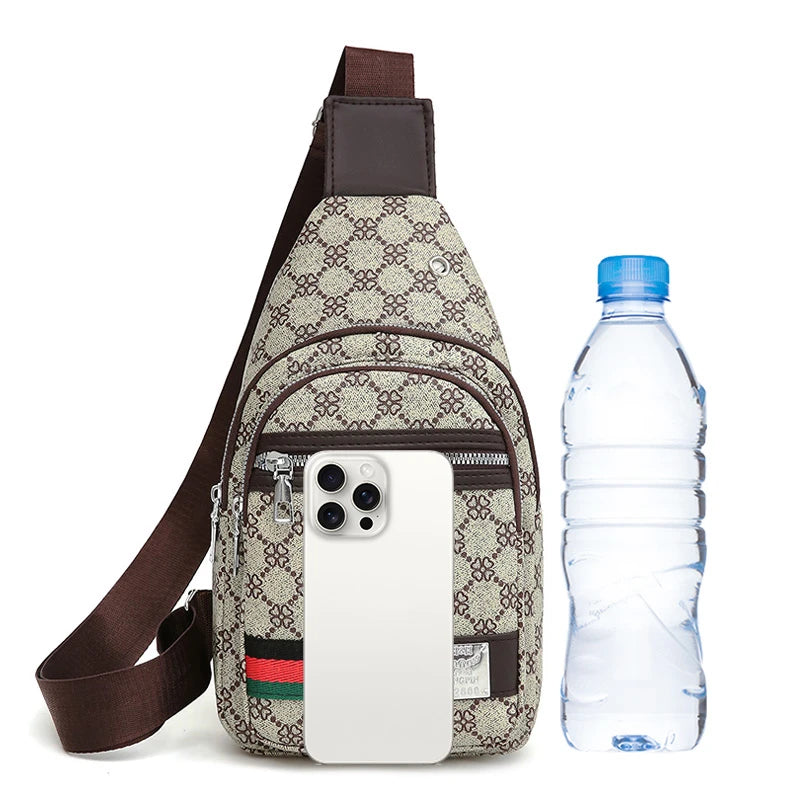 Herr Crossbody Väska – Multifunktionell Axelväska med Hörlursuttag & Stilren Design