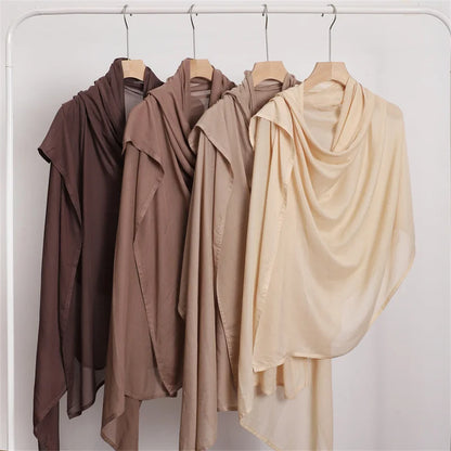 Damhijab / sjal - Tillverkad i mjuk rayon med fransdetaljer