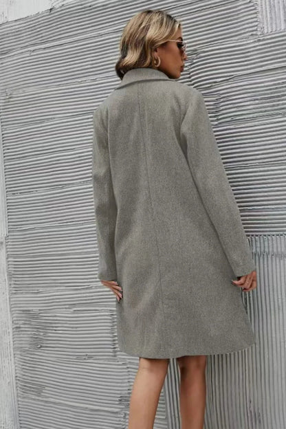 Damkappa i ull – tunn lång höst/vinterkappa, koreansk stil