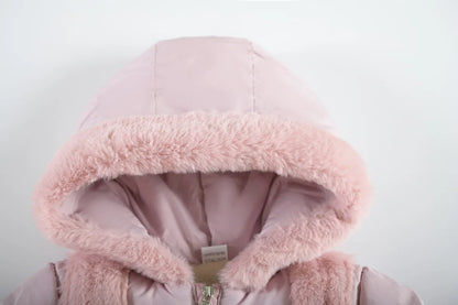 Vinterjacka för Flickor 1–4 år – Hooded Down Jacket med Fjärilsdetalj