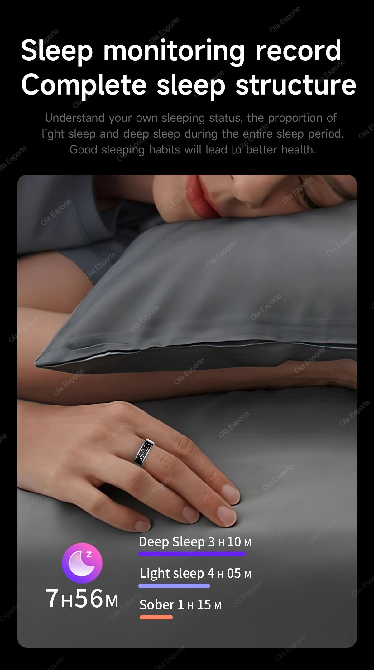 Smart Ring Display Screen Touch Health Monitor Gesture Swipe Video/Brush Tiktok 5ATM Waterproof Multi Sports Smartring Men Women