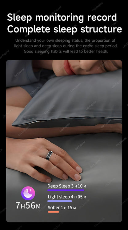 Smart Ring Display Screen Touch Health Monitor Gesture Swipe Video/Brush Tiktok 5ATM Waterproof Multi Sports Smartring Men Women