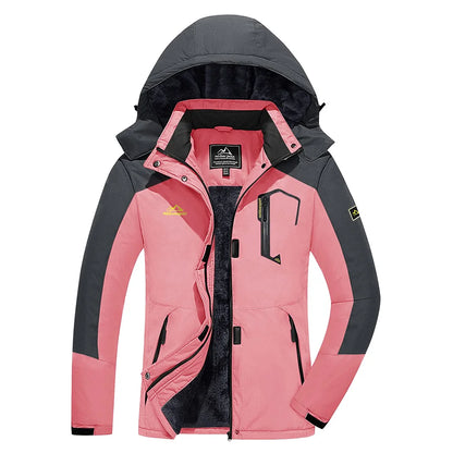 KEFITEVD™ Dam Termisk, Vattentät & Vindtät - Vinterjacka med Fleece för Outdoor, Äventyr & Vardag