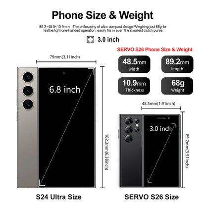 Free Smartwatch! SERVO S26 Super Small Smart Phone 3.0" Screen 2GB+16GB Android System Face Unlock WiFi 3G WCDMA Mini Smartphone