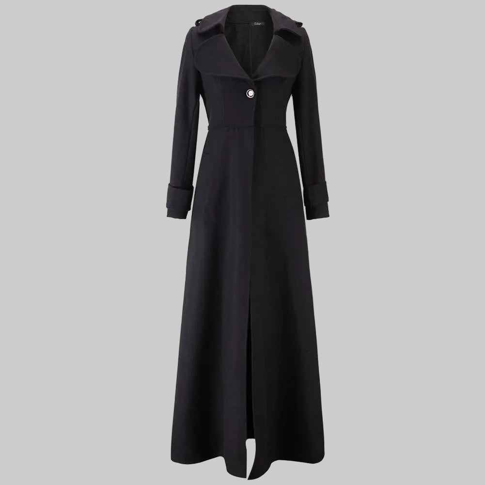 Long Wool Coat – Vintage Autumn & Winter Women’s Outwear