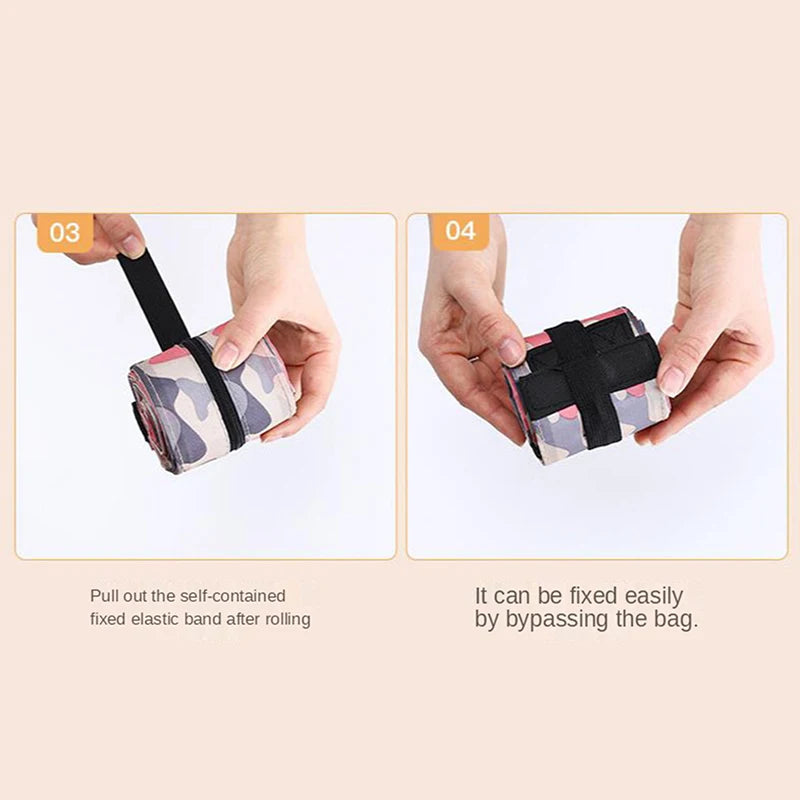 Foldable Storage Bag With Handle Portable Travel Camouflage Handbags Large Capacity Shopping Bag