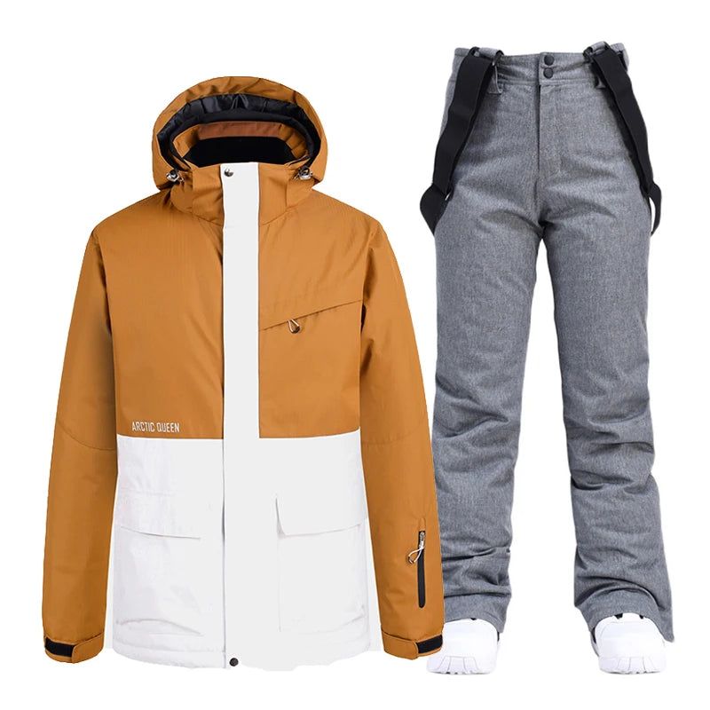Men and Women Fashion Snow Suit, Winter Clothes Ski, Snow Ski Jacket and Pant Sets, Snowboarding Clothing, Unsex, -30 Warm