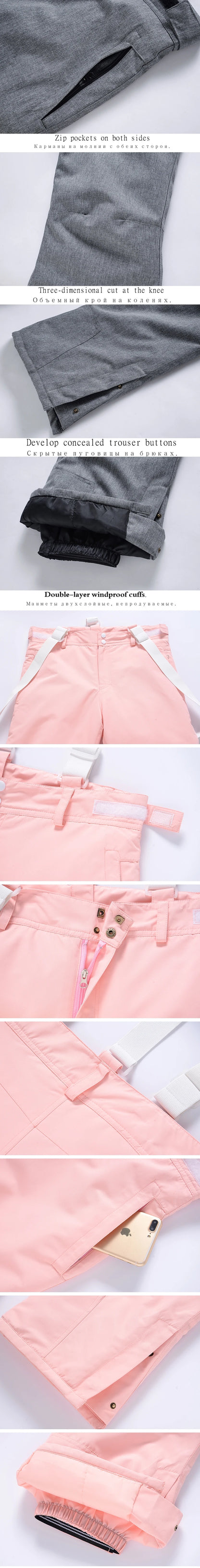 -35, Men and Women Snow Wear, Clothing for Snowboarding, Snow Ski Jacket and Pant Set, Snowboarding Clothing, Pure Color, Unsex