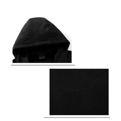 A fashionable sportswear set for men in spring and autumn, featuring a zippered cardigan, jacket, sweatshirt and pants, suitable