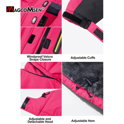 MAGCOMSEN Women's Winter Ski Jacket | Hiking & Trekking Fleece Snow Coat | Windproof Outdoor Outwear Parka | Snowboard Anorak