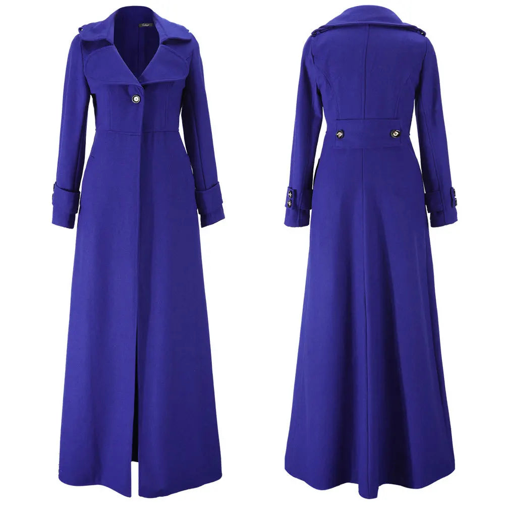 Long Wool Coat – Vintage Autumn & Winter Women’s Outwear