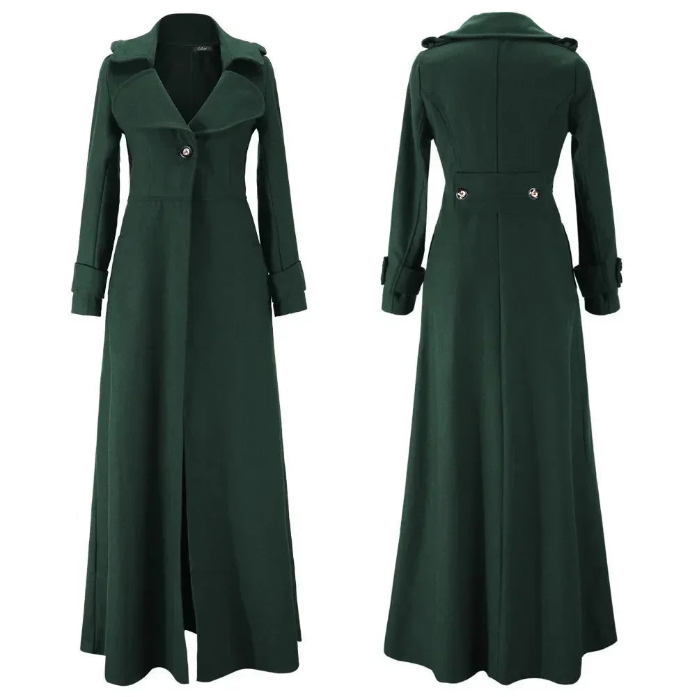 Long Wool Coat – Vintage Autumn & Winter Women’s Outwear