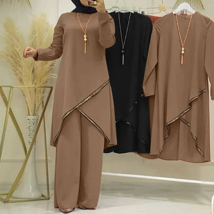 Muslimskt 2-delars Set – Blus & Vida Byxor Eid/Ramadan